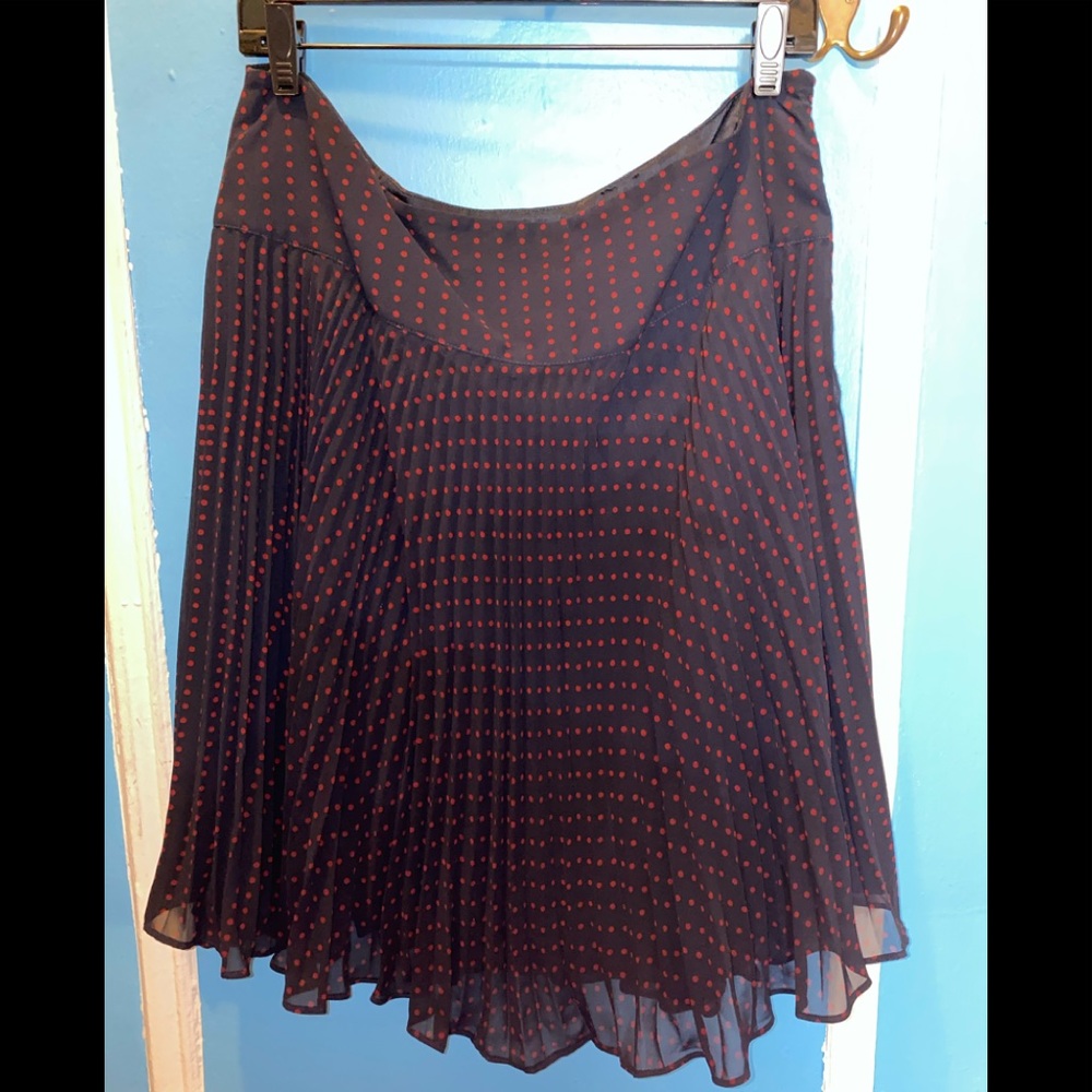 Pleated Polkadot Skirt
